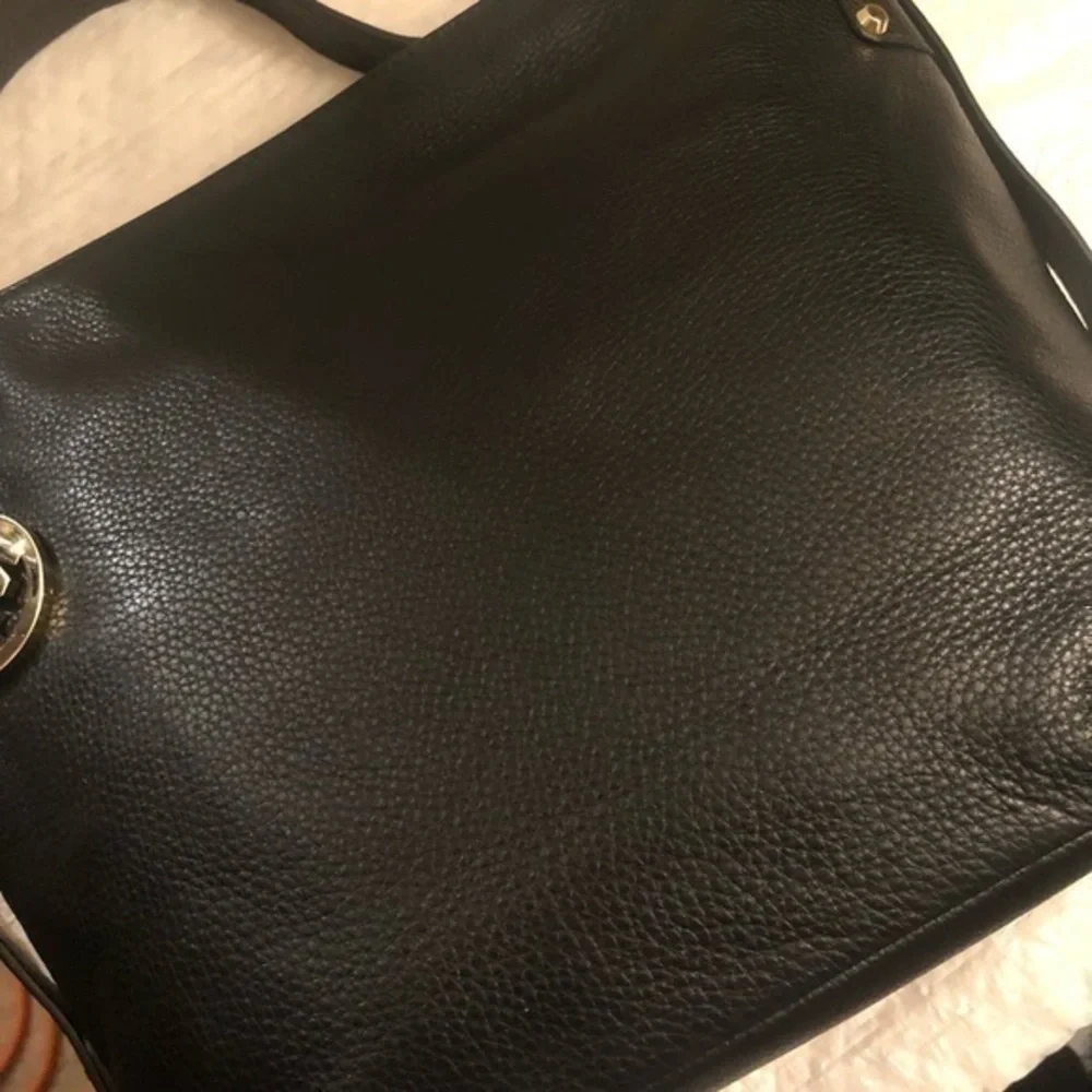 Michael kors black leather Bedford satchel NWT